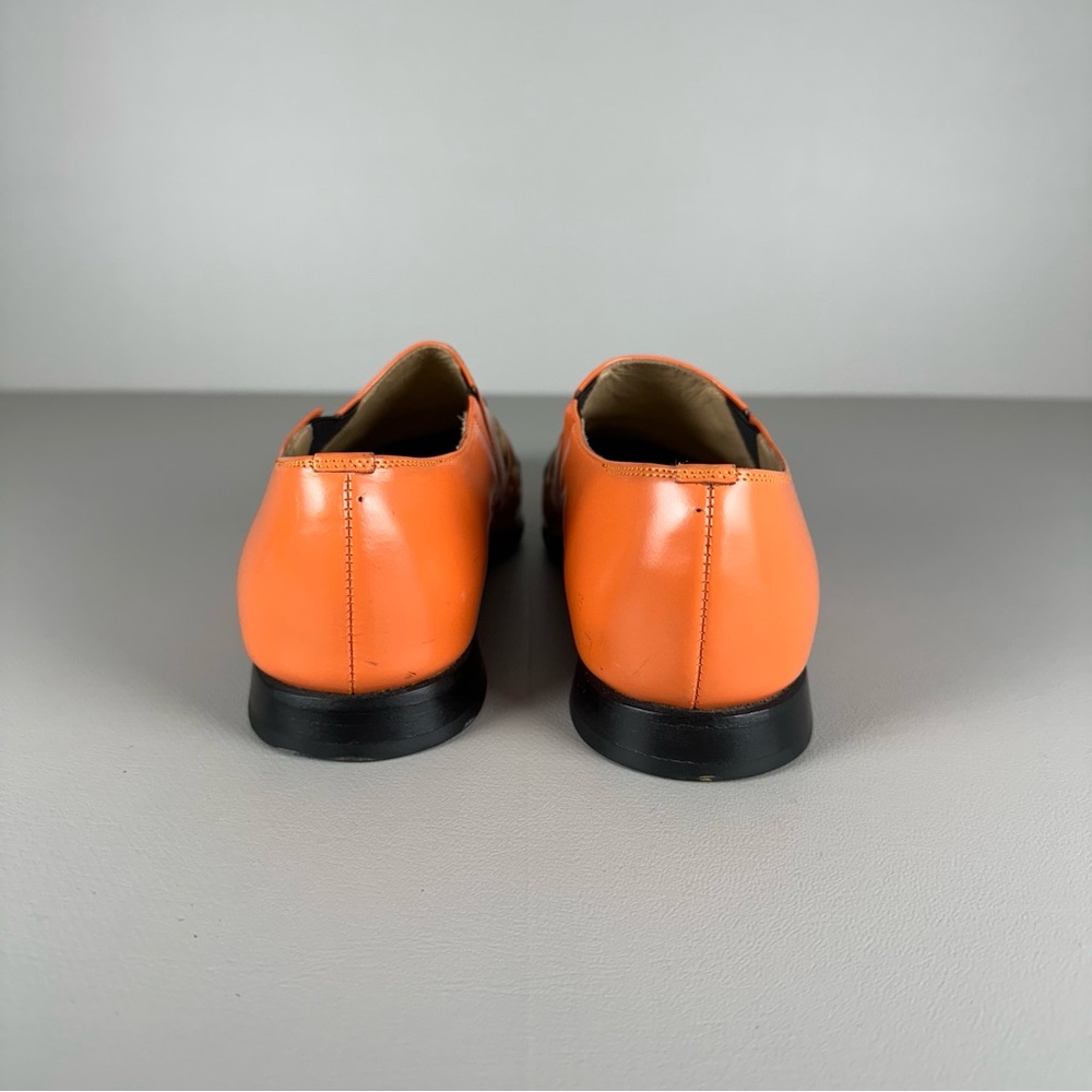 rare Comme des Garcons Embroidered Flowers Orange Loafers - Picture 6 of 11